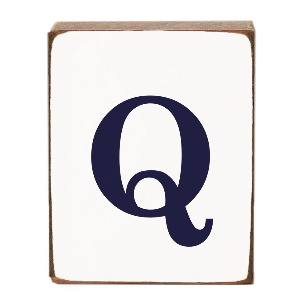 Letter Block - Navy Antique