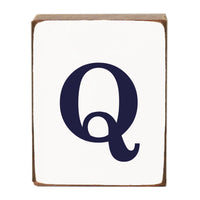 Letter Block - Navy Antique