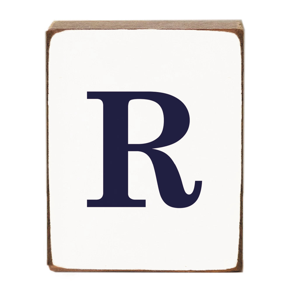 Letter Block - Navy Antique