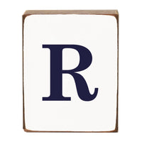 Letter Block - Navy Antique