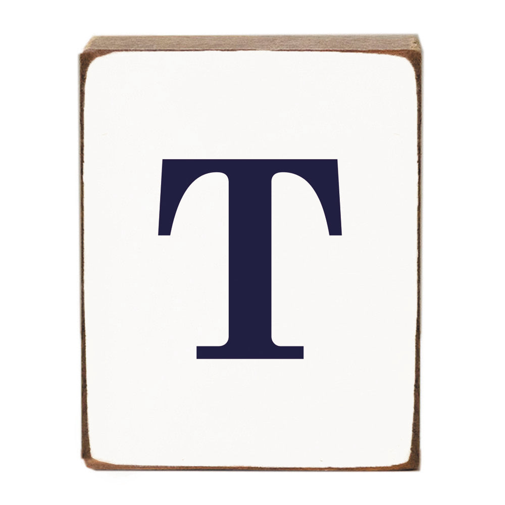 Letter Block - Navy Antique