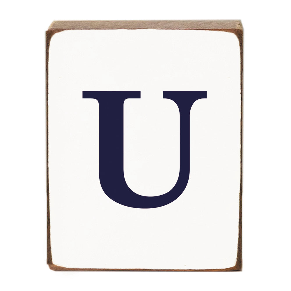 Letter Block - Navy Antique