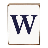 Letter Block - Navy Antique