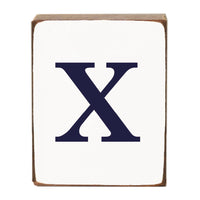 Letter Block - Navy Antique