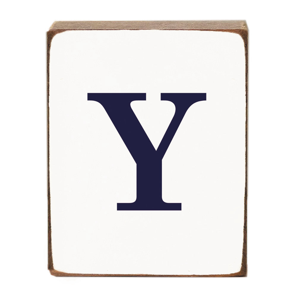 Letter Block - Navy Antique