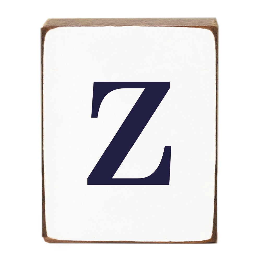 Letter Block - Navy Antique
