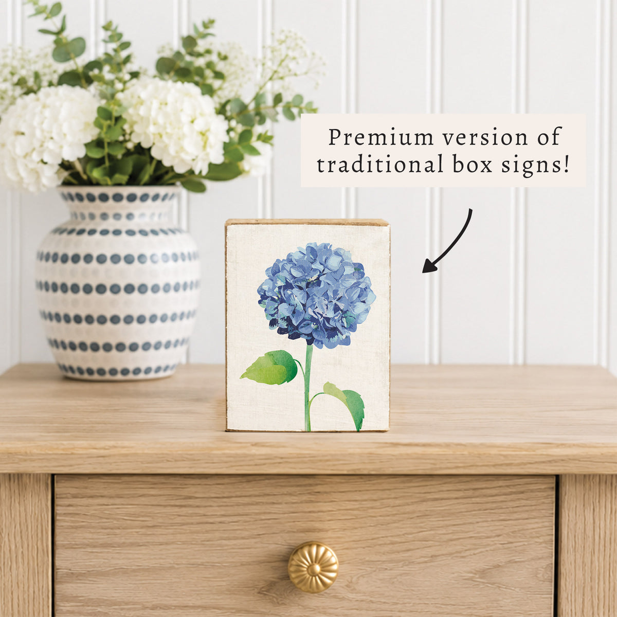 Hydrangea Flower Block Sign