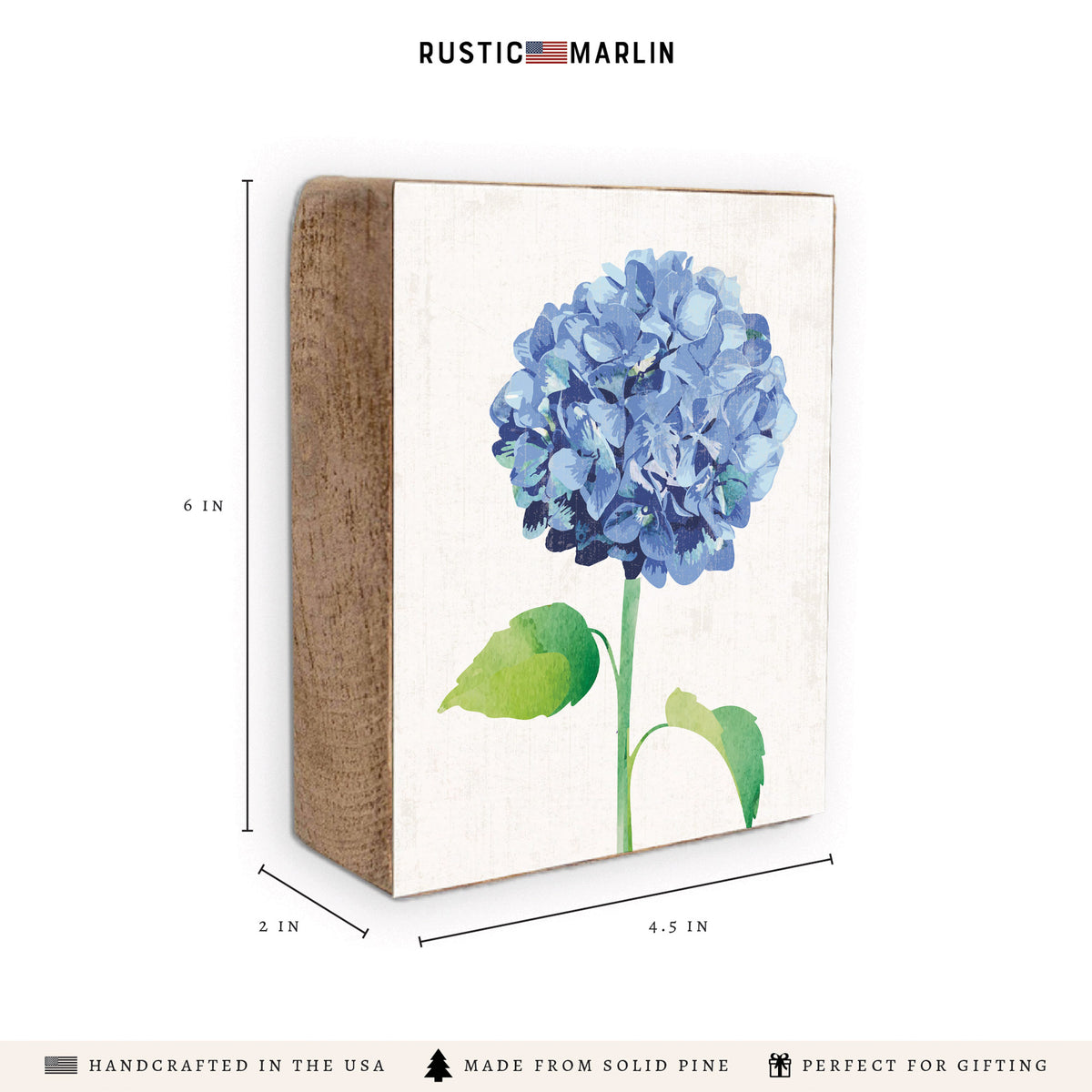 Hydrangea Flower Block Sign