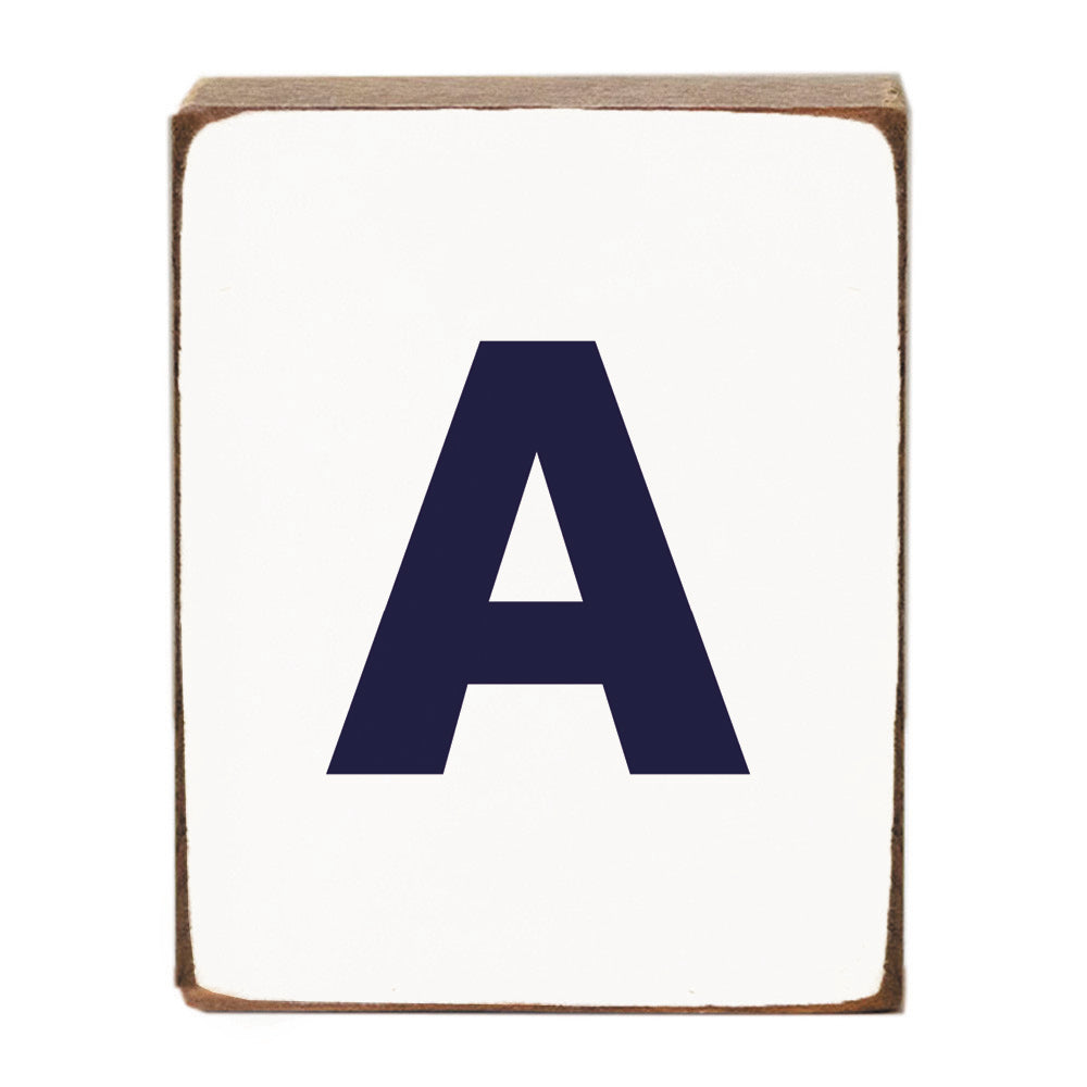 Letter Block - Navy Antique
