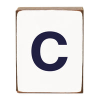 Letter Block - Navy Antique
