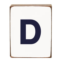 Letter Block - Navy Antique