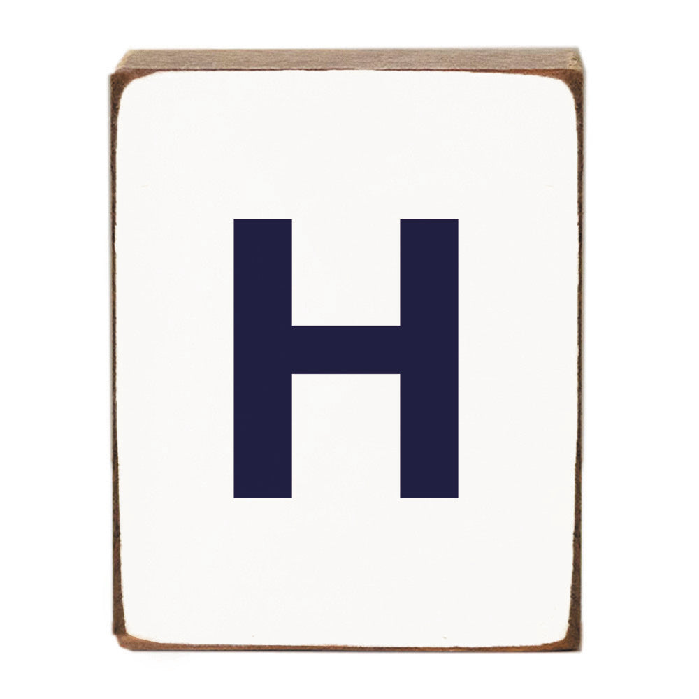 Letter Block - Navy Antique