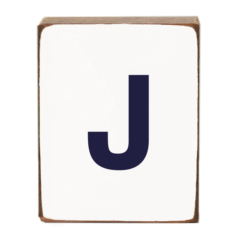 Letter Block - Navy Antique