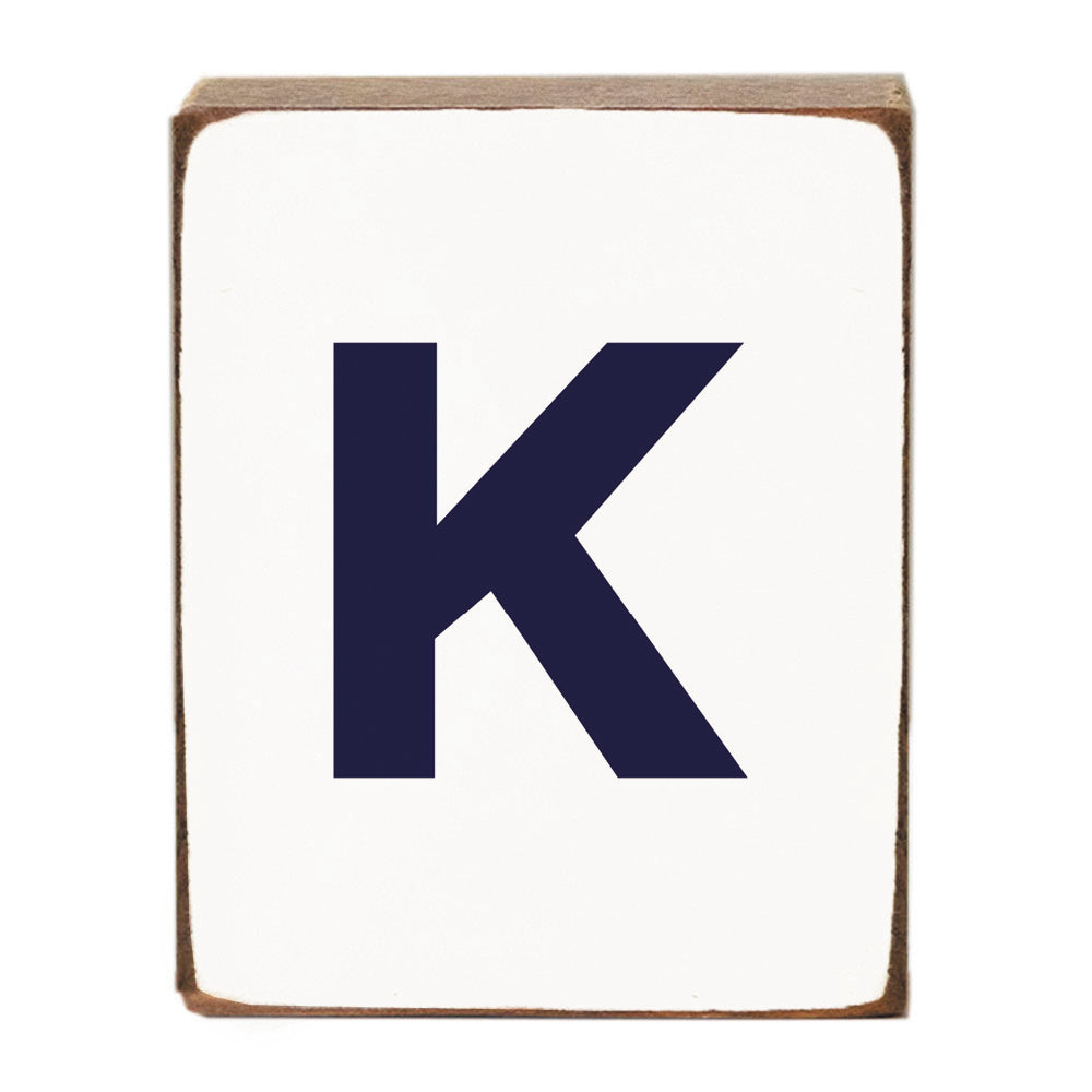 Letter Block - Navy Antique