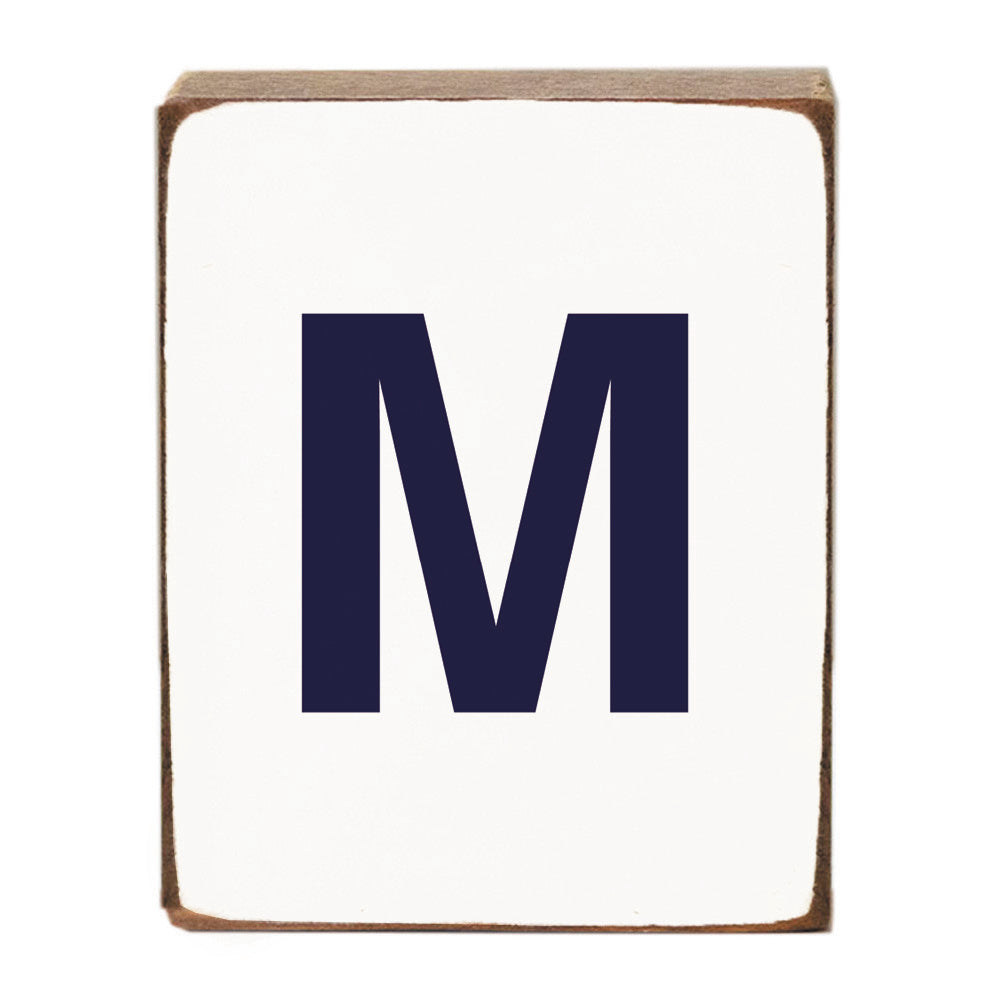 Letter Block - Navy Antique