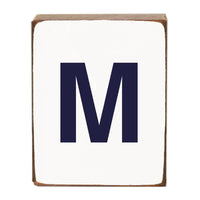 Letter Block - Navy Antique