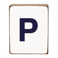 Letter Block - Navy Antique