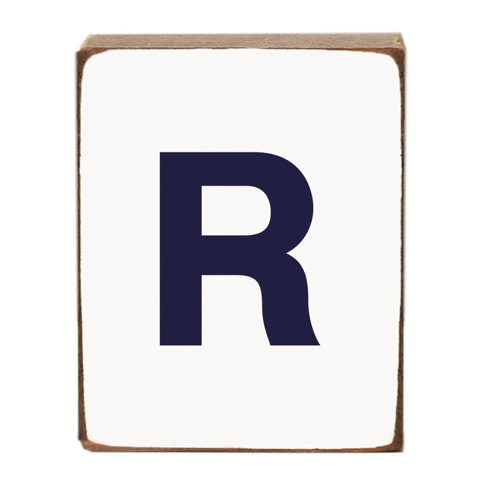 Letter Block - Navy Antique