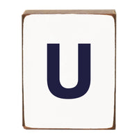 Letter Block - Navy Antique