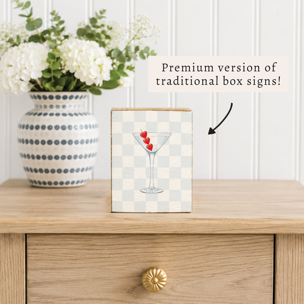 Heart Martini Block Sign