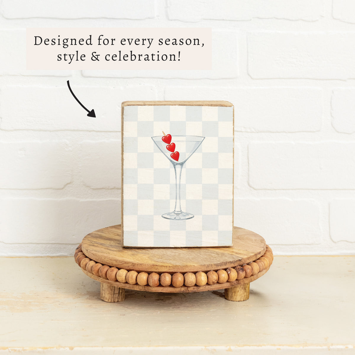 Heart Martini Block Sign