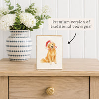 Nantucket Holiday Golden Retriever Block Sign