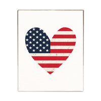 American Flag Heart Block Sign