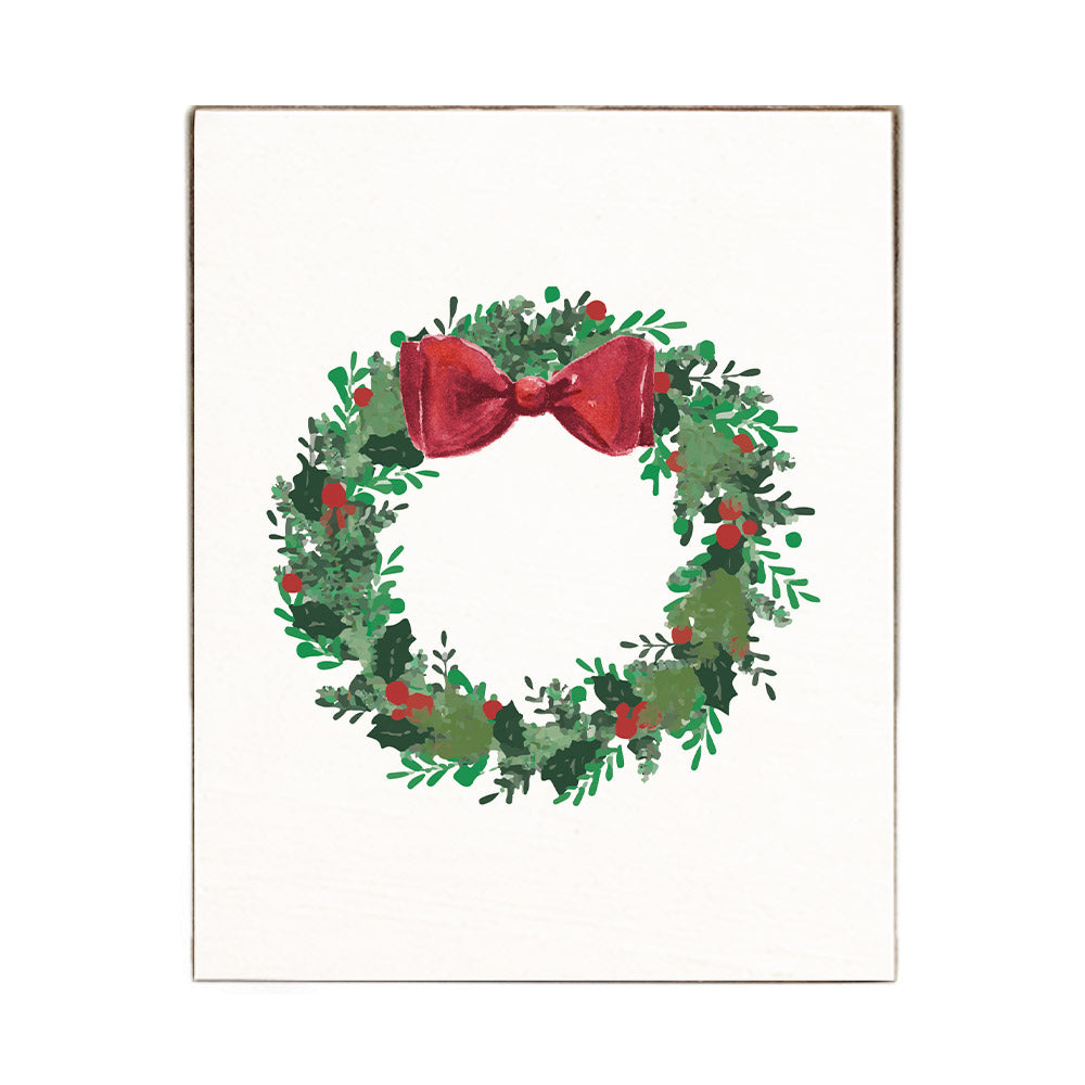 Holiday Wreath Block Sign
