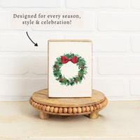 Holiday Wreath Block Sign