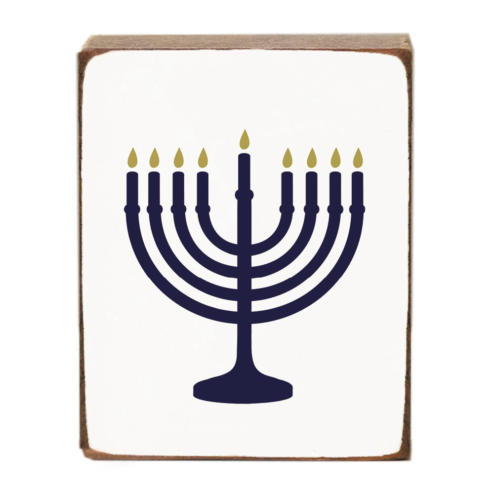 Menorah Block Sign