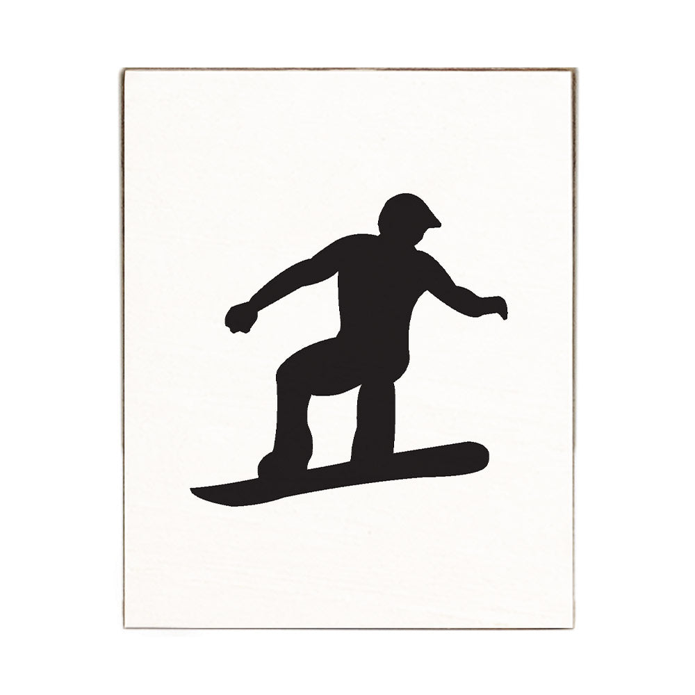 Snowboarder Block Sign