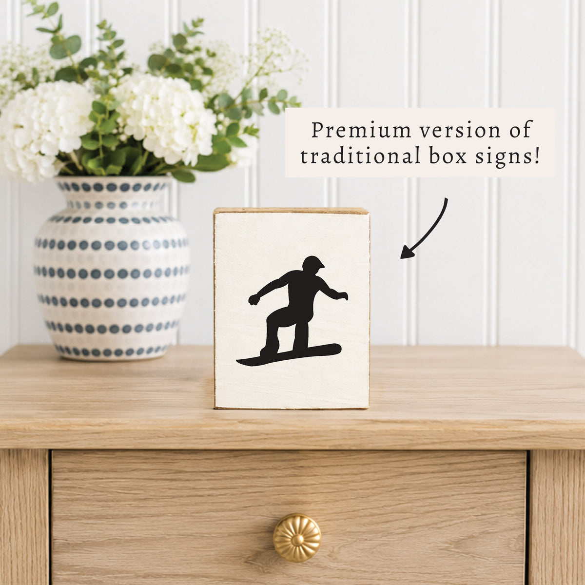 Snowboarder Block Sign