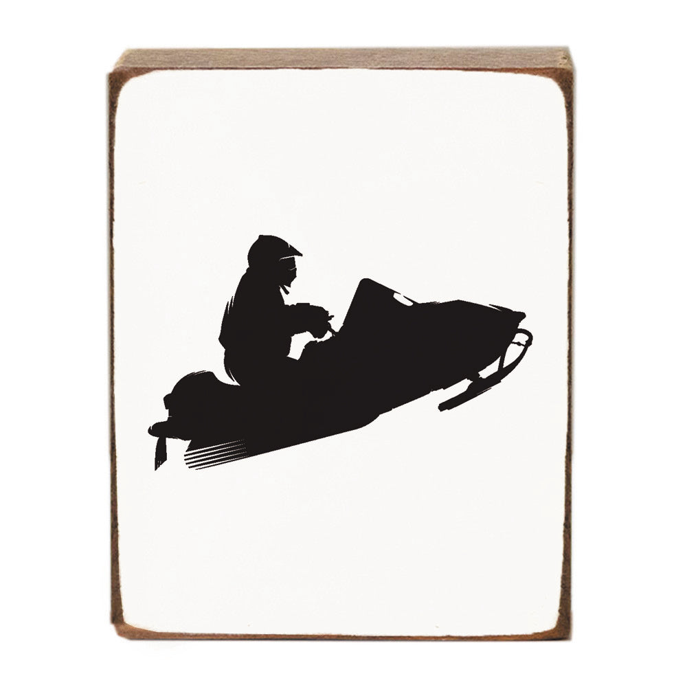 Snowmobile Block Sign