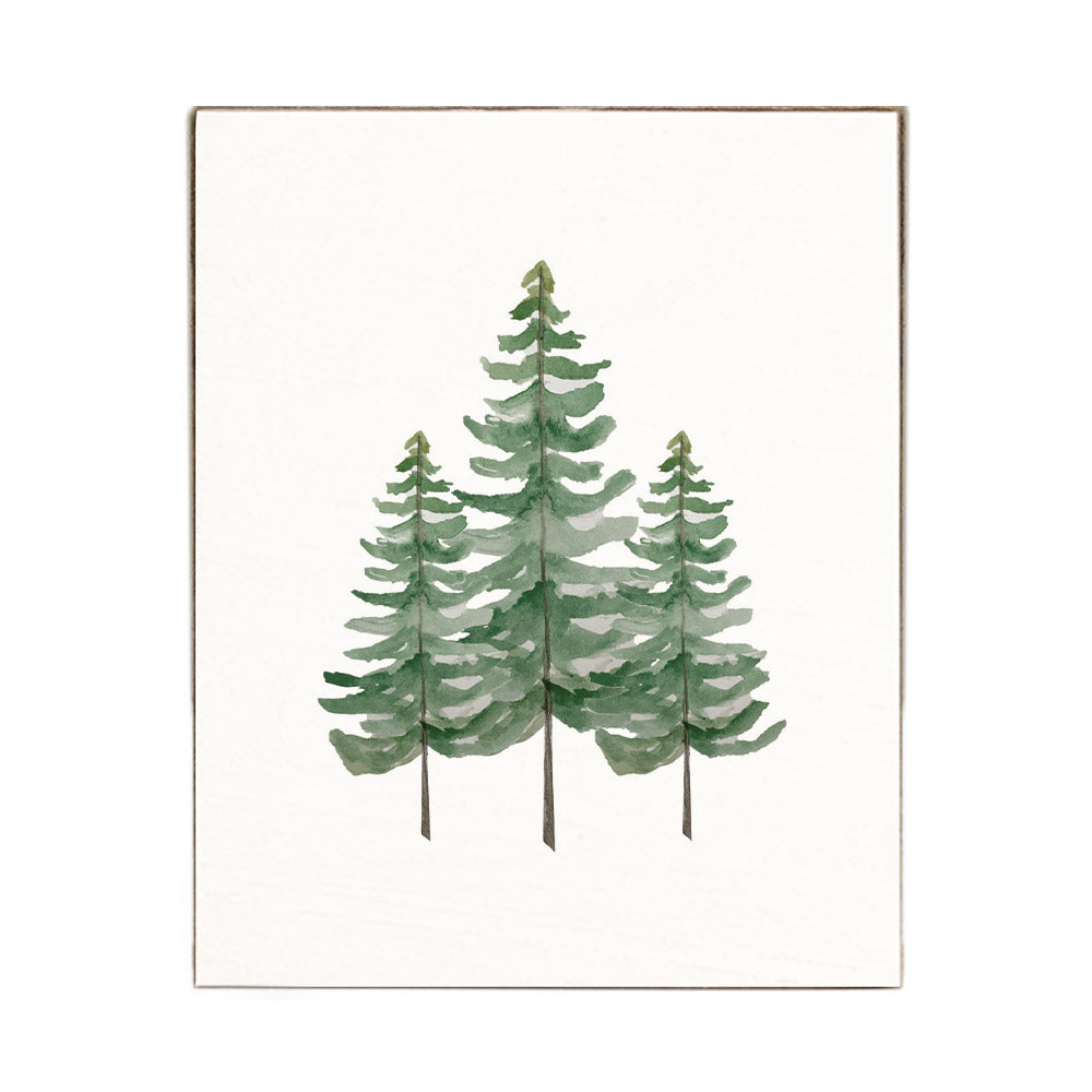 Pine Trees Block Sign