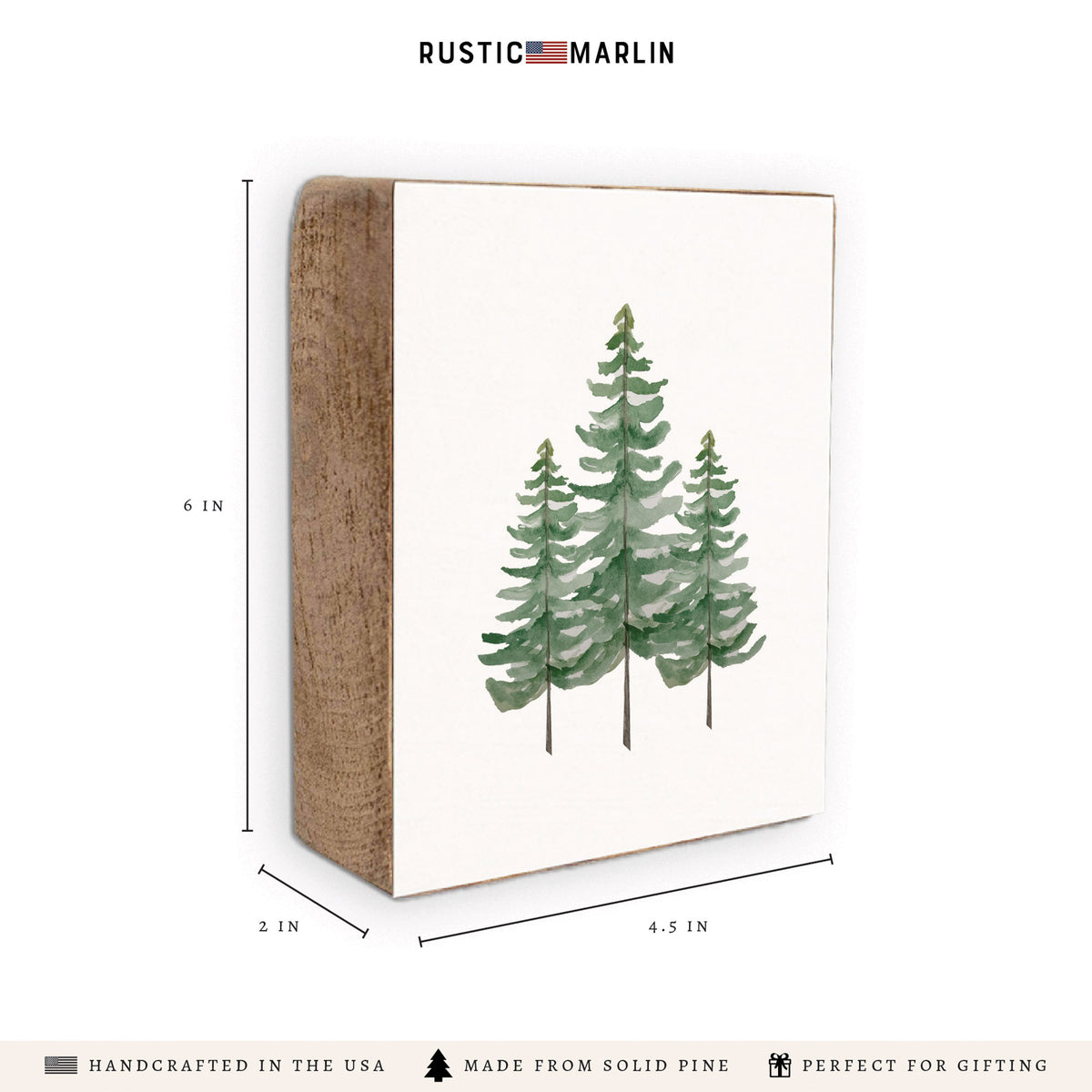 Pine Trees Block Sign