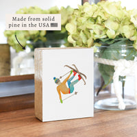 Watercolor Skier Block Sign