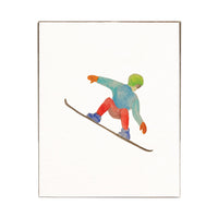 Watercolor Snowboarder Block Sign