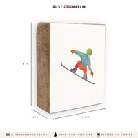 Watercolor Snowboarder Block Sign