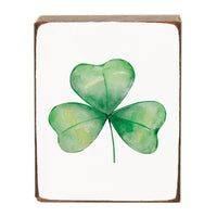 Watercolor Shamrock Block Sign