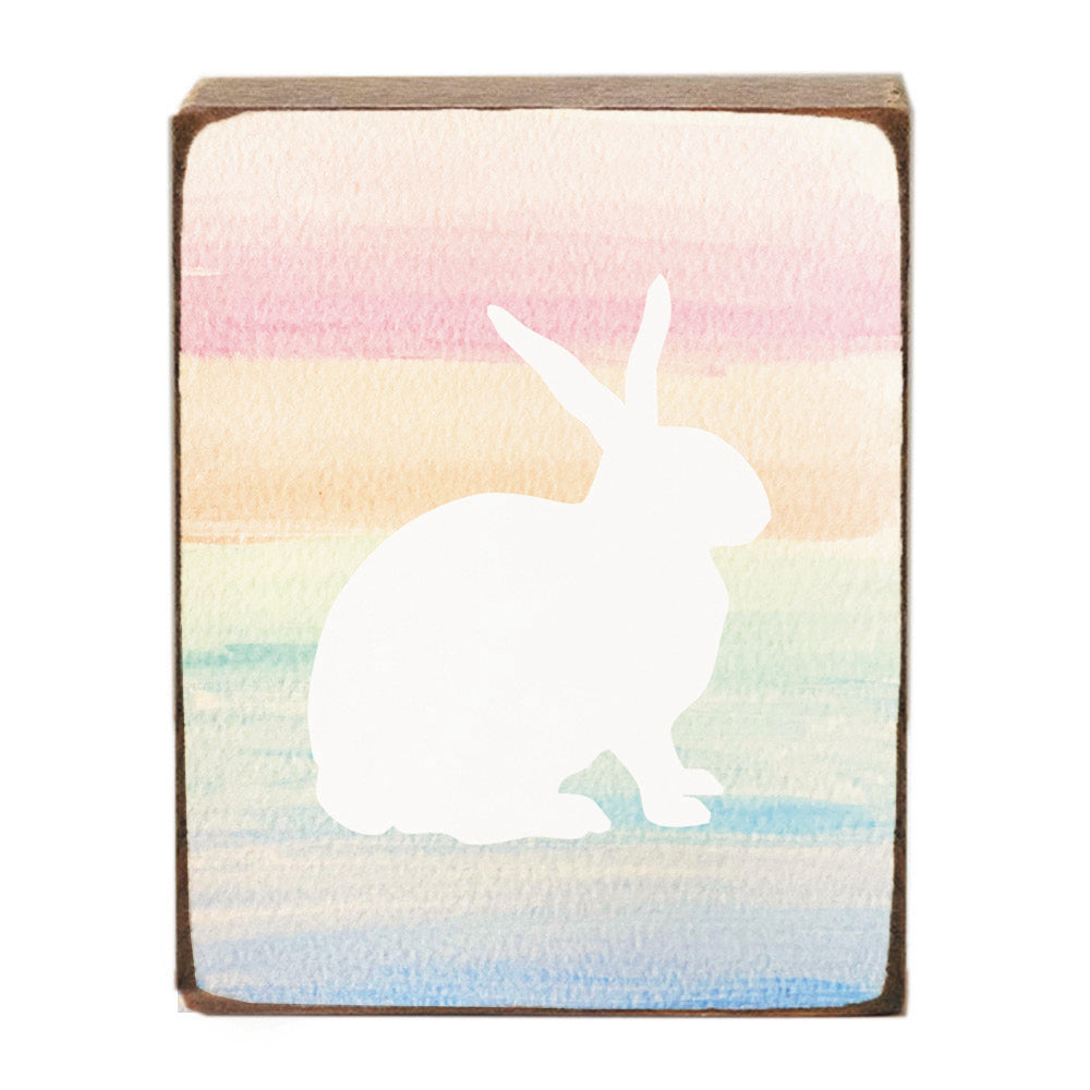 Gradient Stripes Bunny Block Sign