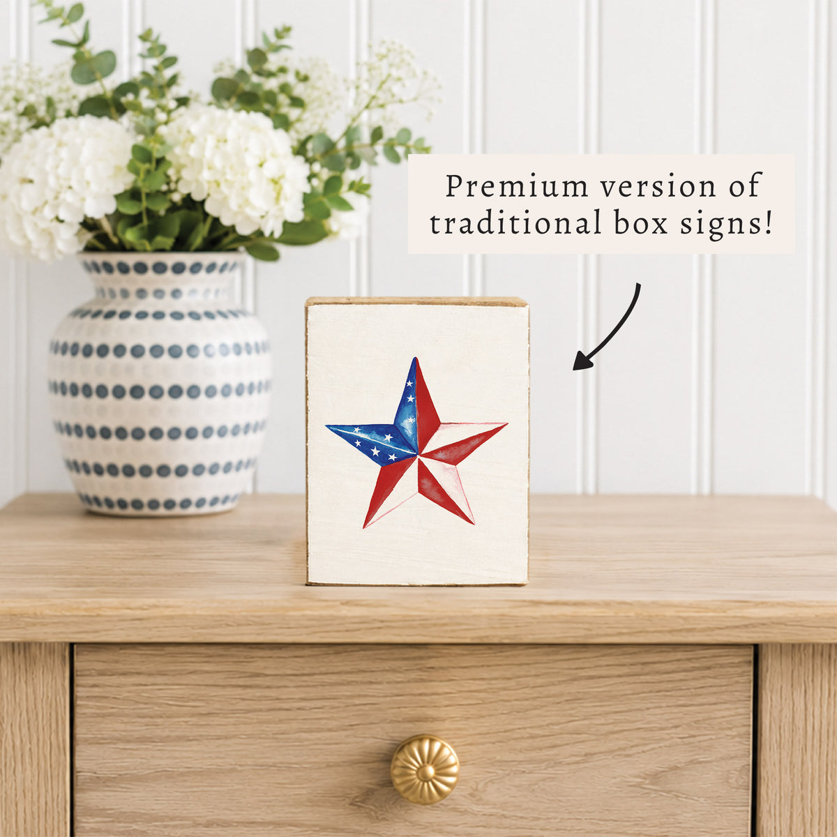 American Star Block Sign