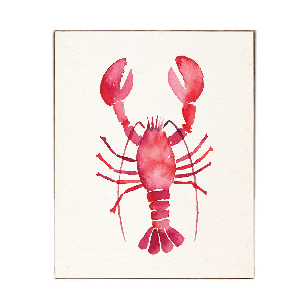 Lobster Watercolor Block Sign