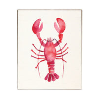 Lobster Watercolor Block Sign