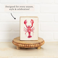 Lobster Watercolor Block Sign