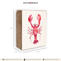 Lobster Watercolor Block Sign