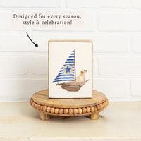 Sailboat + Golden Dog Block Sign