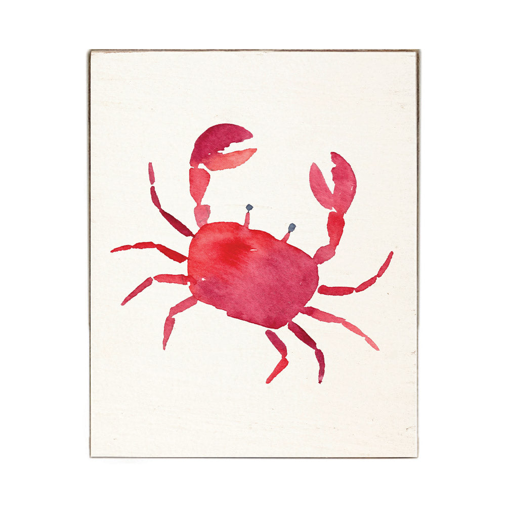 Watercolor Crab Block Sign