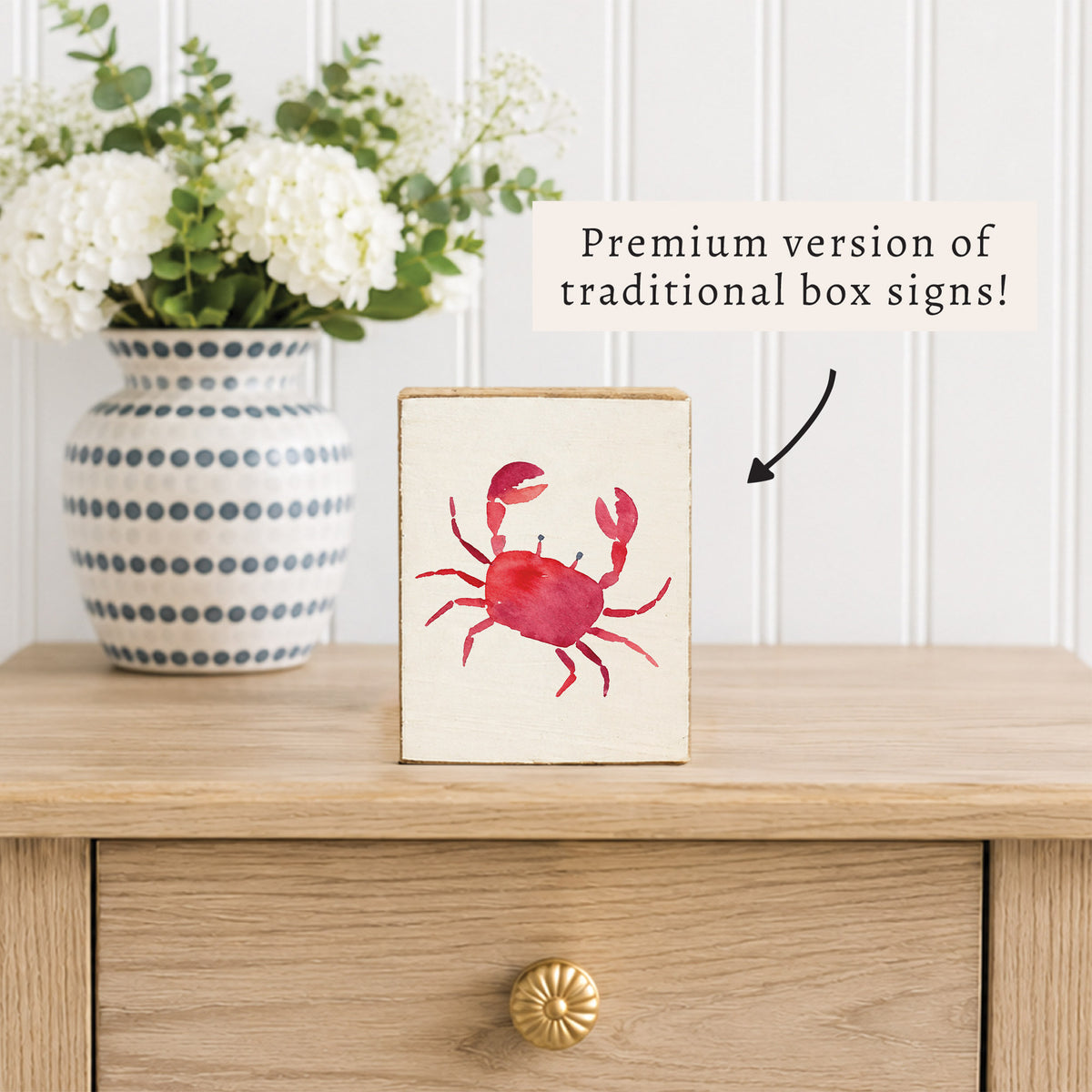 Watercolor Crab Block Sign