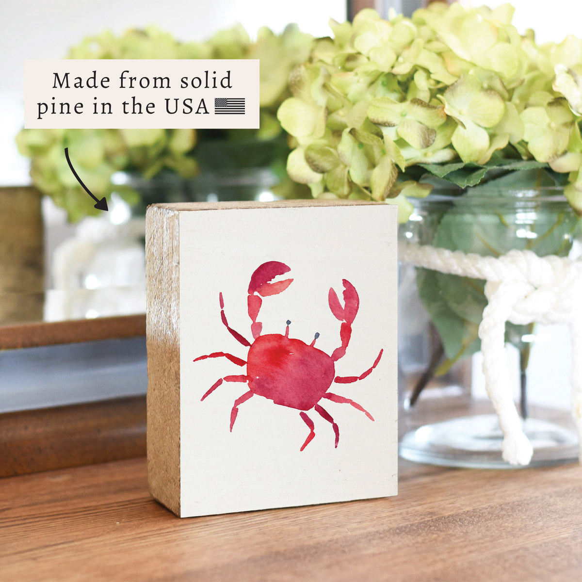 Watercolor Crab Block Sign