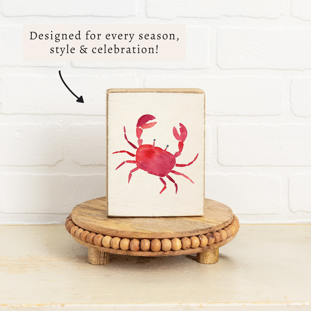 Watercolor Crab Block Sign